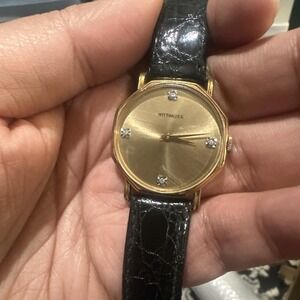 Working VTG Wittnauer Octagonal Manual‎ Wind Gold Tone Swiss Unisex Watch 31mm